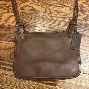 Coach brown leather mini cross-body bag
